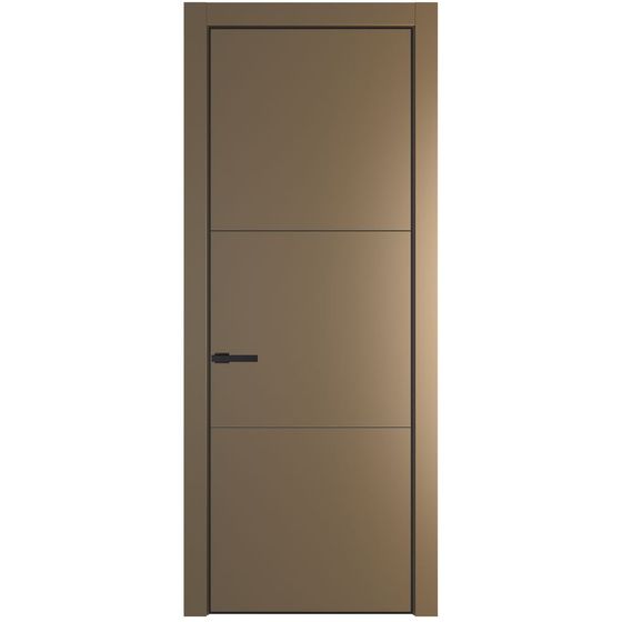 Межкомнатная дверь эмаль Profil Doors 13PA перламутр золото глухая профиль чёрный матовый