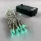 Светодиодная гирлянда 5 м., 3 батарейки типа D 4.5V, 50 LED ламп цвета аква, таймер, прозрачный провод, LTC (EST50-4W10-8A)
