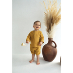 Шорты из хлопкового муслина горчичного цвета из коллекции essential 18-24m