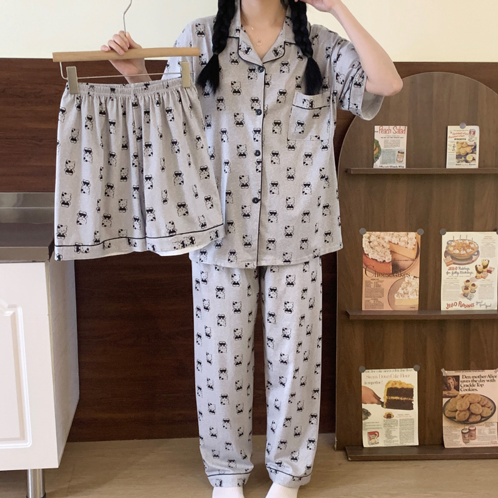 [m]Пижама штаны+шорты+рубашка 1475