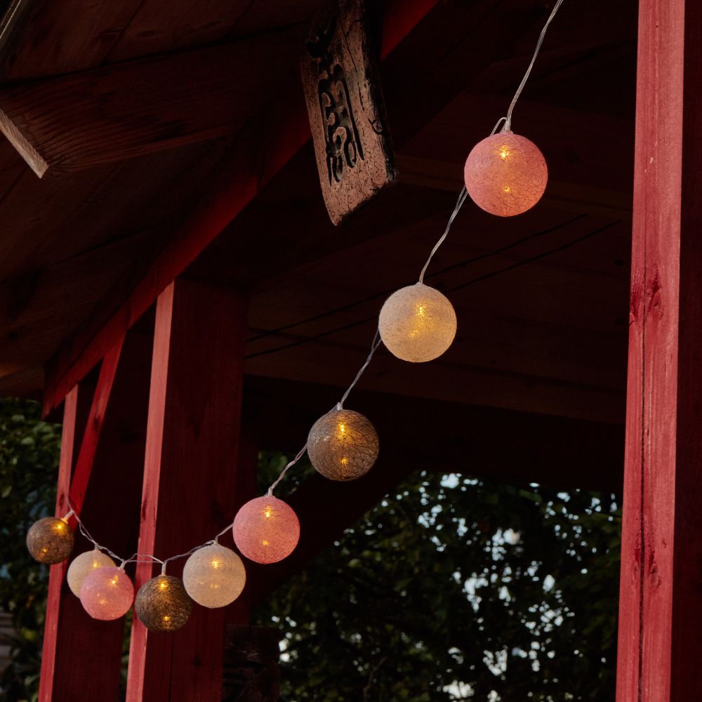 USL-S-230-PM1800 COTTON BALLS-1 Садовая гирлянда на солнечной батарее Клубки. 10 светодиодов. Теплый белый свет. 1xАА Ni-Mh аккумулятор в-к. IP44. TM Uniel