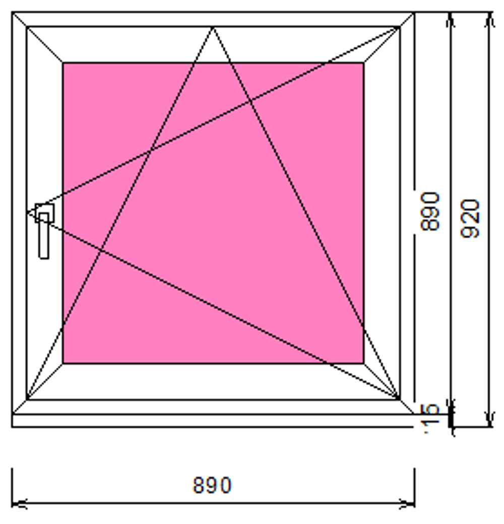 Пластиковое окно 890 х 890 ТермА Эко