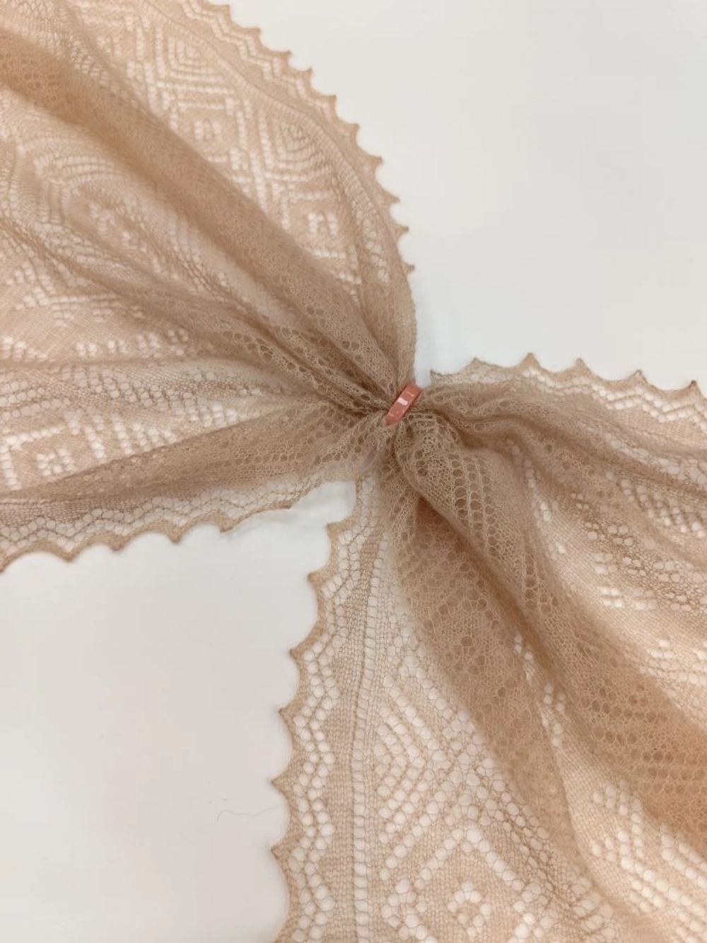 Оренбургский пуховый палантин А14060-29 бежевый