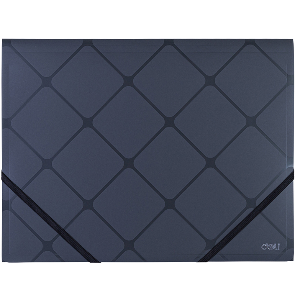 Папка на резинках DELI "Cube", A4 пластиковая, 450 мкм, ассорти