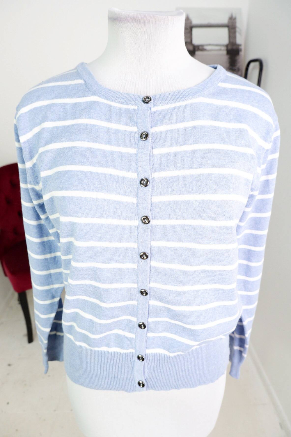 Кардиган Atmosphere в полоску, маркировка 38, визуально на 44 размер