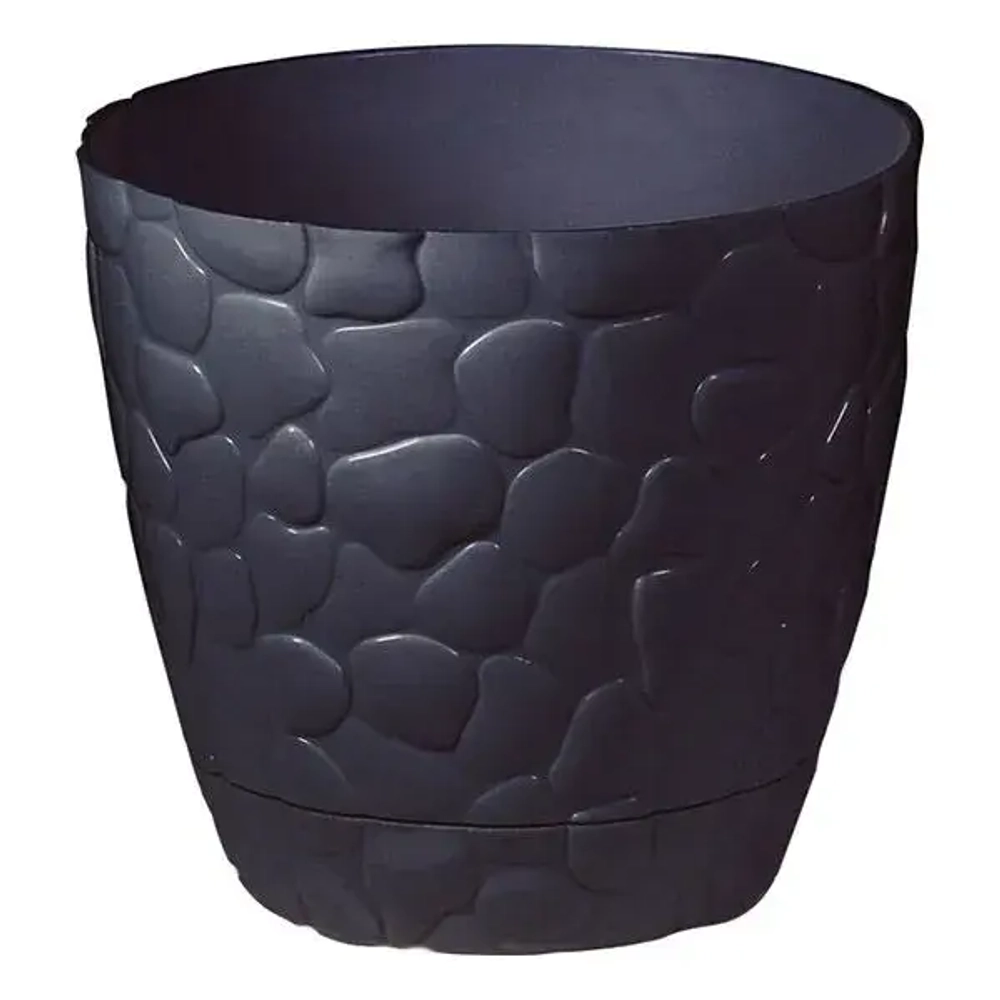 Кашпо КАМНИ D220мм 4,8л коричневый ротанг 0,191,22х0,22м (комплект 20 шт)