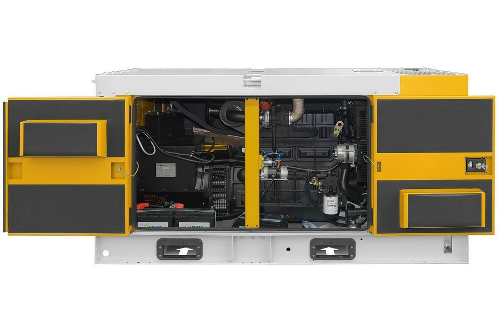 Резервный дизельный генератор МД ЭД-40-Т400-1РКМ29 в шумозащитном кожухе на шасси