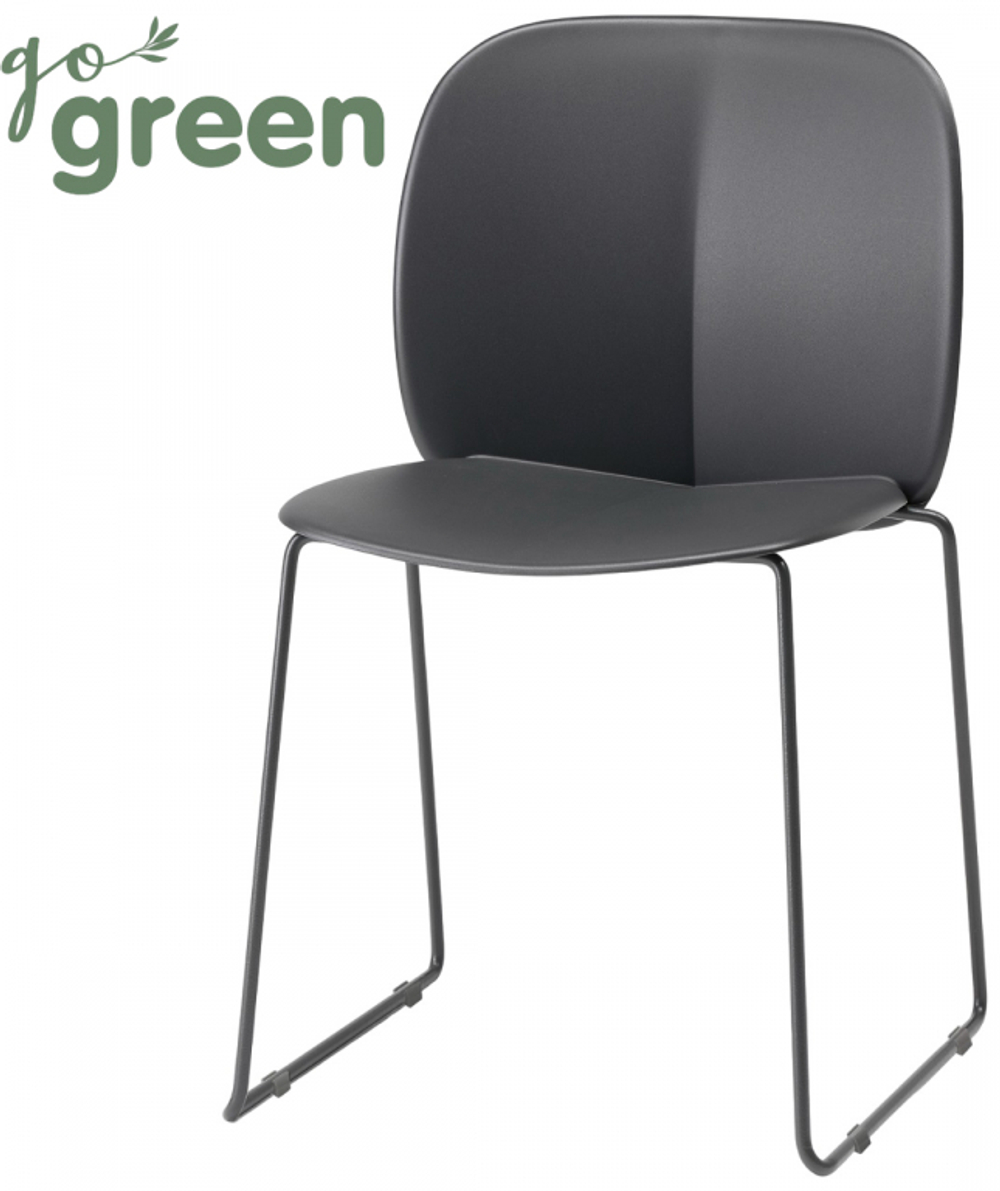 Стул пластиковый на полозьях Scab Design Mentha Go Green, антрацит