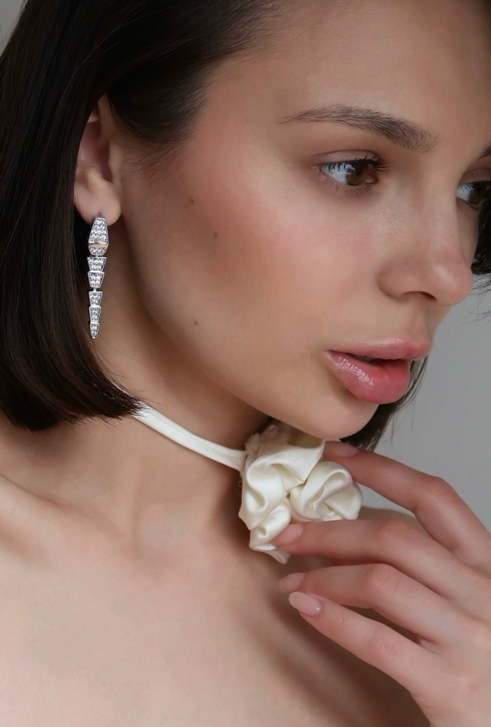 Серьги змейки silver