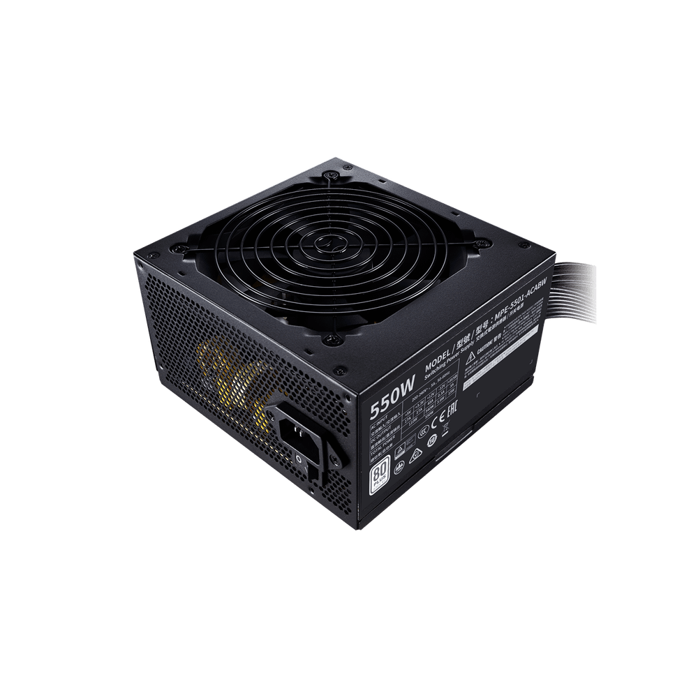 Блок питания CoolerMaster  550W, MWE 550 White 230V - V2, Non Modular, КПД 85%, MPE-5501-ACABW-EU