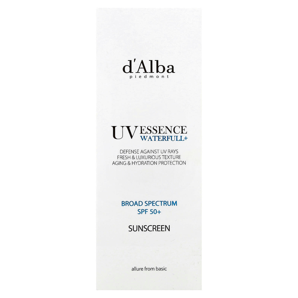 d'Alba, UV Essence Waterfull + Sunscreen, SPF 50+, 50 мл (1,69 жидк. Унции)