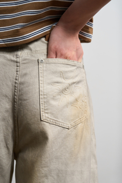 Брюки Nothomme Monterest Retro Washed Curved Blade Wide-Leg Pants "Sand Bone White" Women's