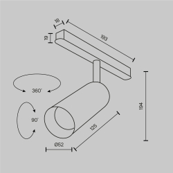 Трековый магнитный светильник Maytoni Focus Led TR032-2-12W3K-M-BBS