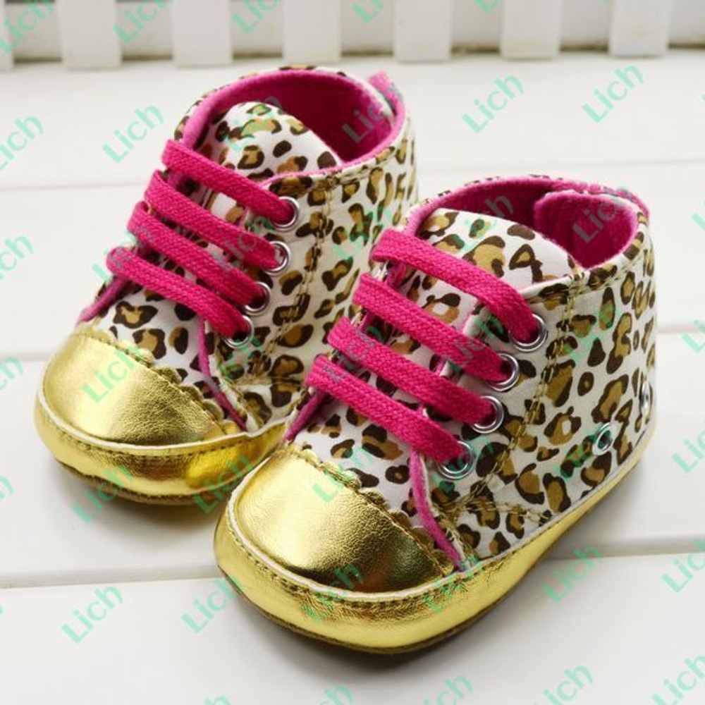 Кеды детские на нескользящей подошве с леопардовым принтом