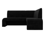 Диван кухонный угловой Кармен правый угол, Черный, Велюр, 126133