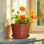 Кашпо "Классик" с поддоном 1,4 л (цвет терракотовый)