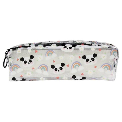 Пенал-косметичка "Панда" силиконовый, 20*6*4см , 3 цв микс, в ннд.пакете, C-40730