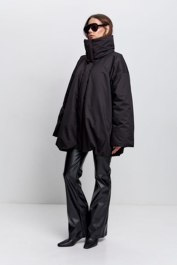 Куртка-баллон зимняя Айсель черного цвета