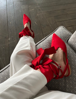 Мюли красные с бантом LUSIA RED