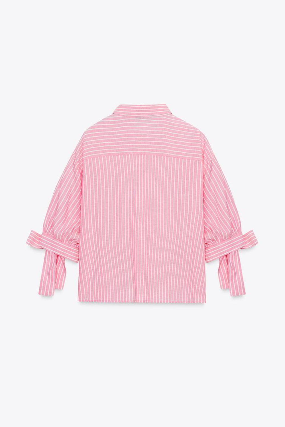 ZARA РУБАШКА ИЗ СМЕСОВОГО ЛЬНА, РОЗОВЫЙ/БЕЛЫЙ