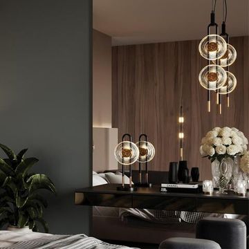 5407/12TL MODERN ODL_EX24 135 черный/золотой/металл/стекло Настольная лампа LED 12W 3000K 1005Лм MAGNET