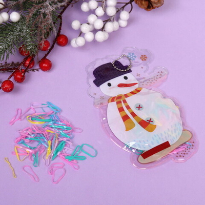Резинки для волос силиконовые «Новый Год- Снеговик», цвет микс, 250шт, 17,5*11 см