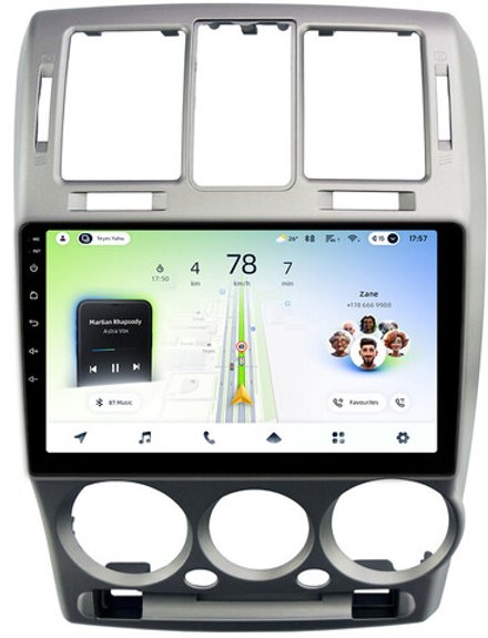 Магнитола для Hyundai Getz 2002-2011 (рамка серебро) - Teyes CC4L монитор 9" IPS на Android 14, Snapdragon 662, CarPlay, 4G SIM-слот