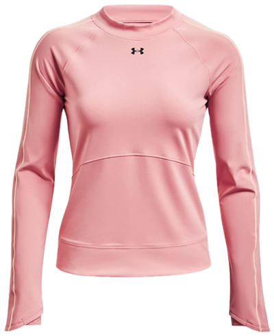 Женская футболка теннисная (dł. Рукава) Under Armour Rush ColdGear Core Top W - pink clay/micro pink