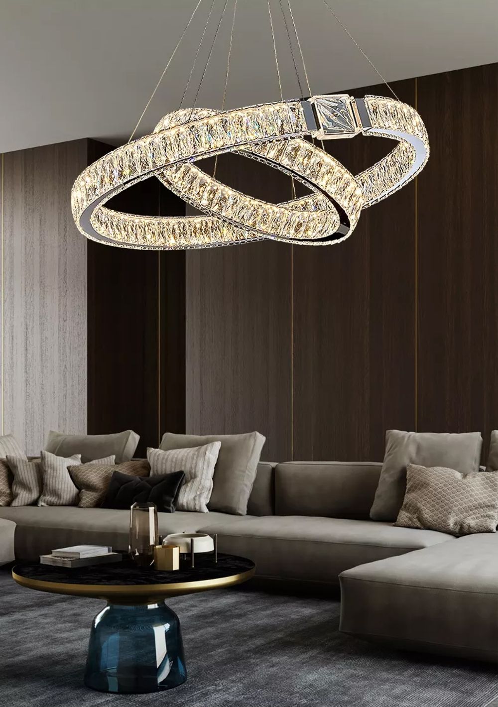 Люстра D8010P/2R/D800+600 silver