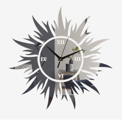 Часы настенные интерьерные, 3d "Солнце", наклейка, большие, 40 х 40 см