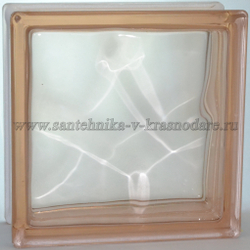 Стеклоблок розовый окраска в массе Vitrablok  19x19x8