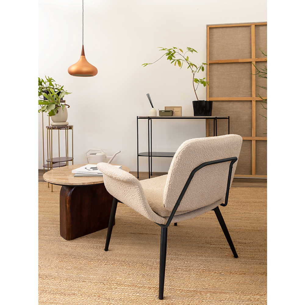 Лаунж-кресло Bergenson Bjorn Hilde, букле, серо-бежевое