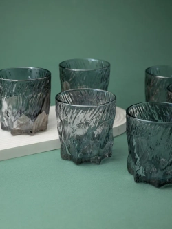 Стаканы для виски, 6 шт. Черный лед, 260 мл.