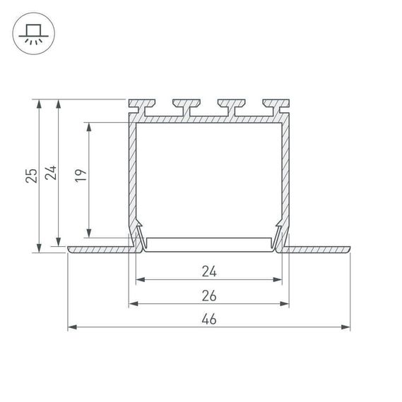 Профиль Arlight PLS-LOCK-H25-FM-2000 ANOD 016447