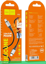 Кабель Hoco X92 Honest PD Type-C Lightning 3м черный
