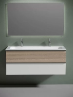 Тумба с раковиной Sancos DELTA DL120W 120 дуб светлый/белый
