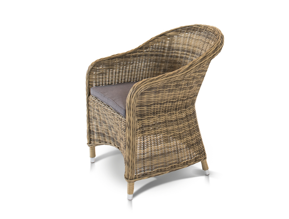 "Базелла" обеденная группа из искусственного ротанга, цвет соломенный