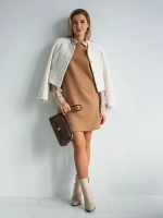 Платье сарафан офисное замшевое А силуэт