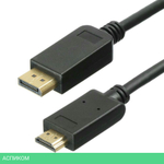 Кабель Buro v 1.2 DisplayPort (m)/HDMI (m) 2м позолоченные контакты черный (BHP DPP_HDMI-2)
