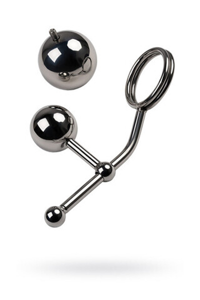 Бондажные стринги (анально-вагинальные) со сменными шарами (Цвет: Серебристый)