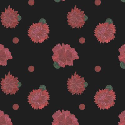 Гвоздики с красным горохом на черном фоне