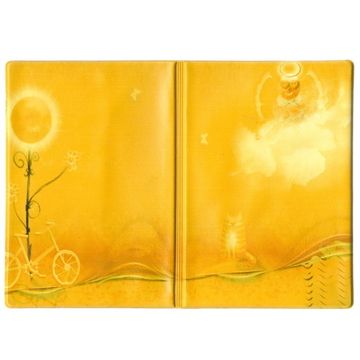 Обложка для паспорта Абстракция Кот (оранжевый фон)