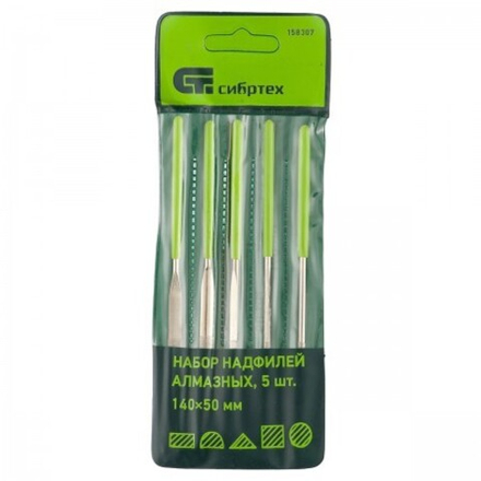 Набор надфилей алмазных, 140 х 50 х 3 мм, 6 шт Сибртех