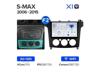 Магнитола Teyes X1 2-32 Wi-Fi Ford S-MAX 1 2006 — 2015 9.0" (F2)