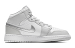 Jordan Air Jordan 1 Mid High top Basketball Shoes White Silver Unisex