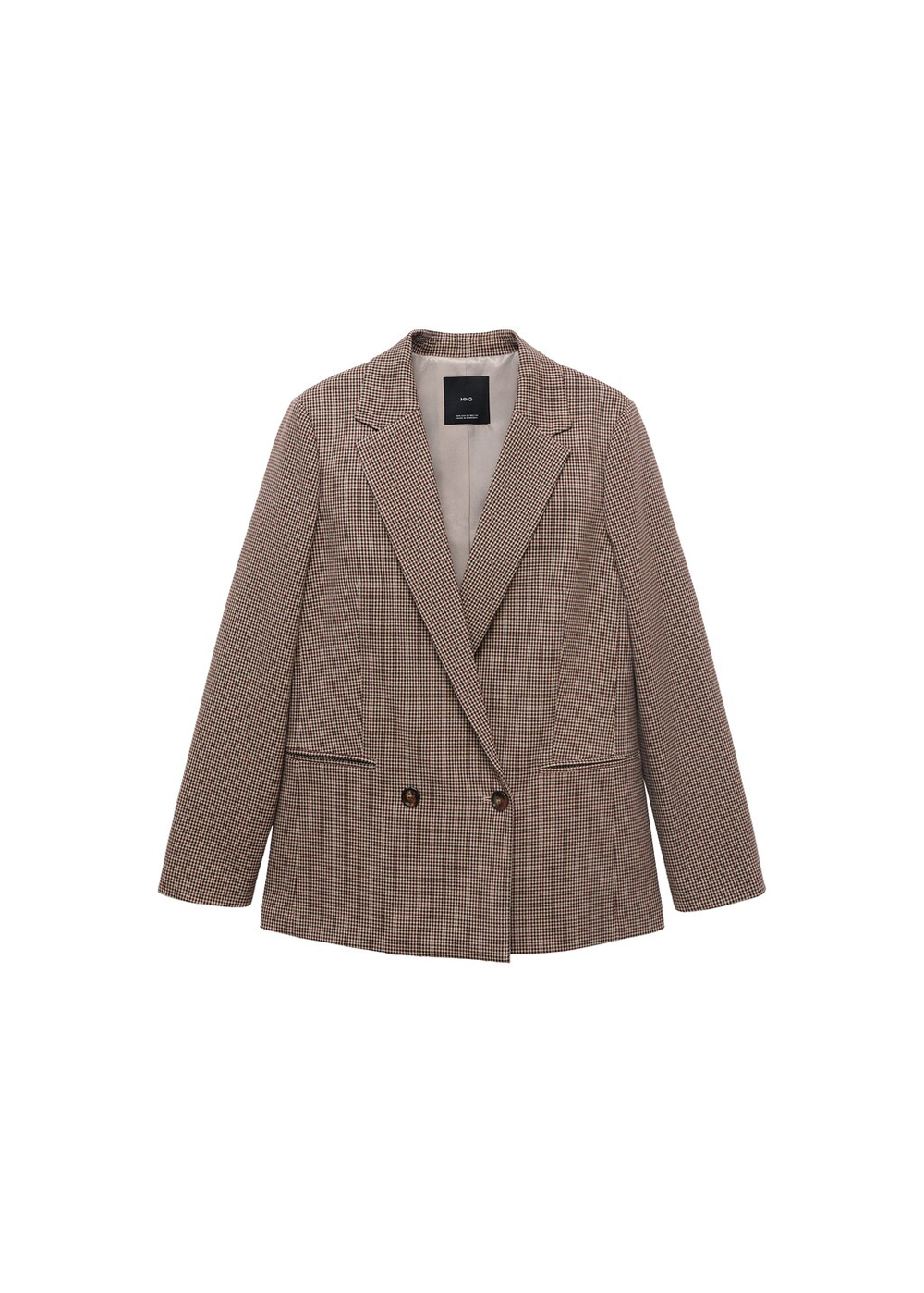 Двубортный блейзер в мелкую гусиную лапку