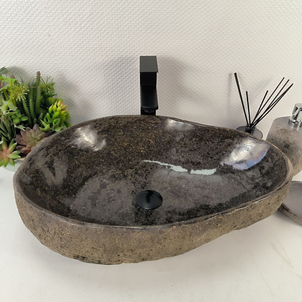 Каменная раковина из речного камня RS-05193 (58*39*15) 0862 из натурального камня