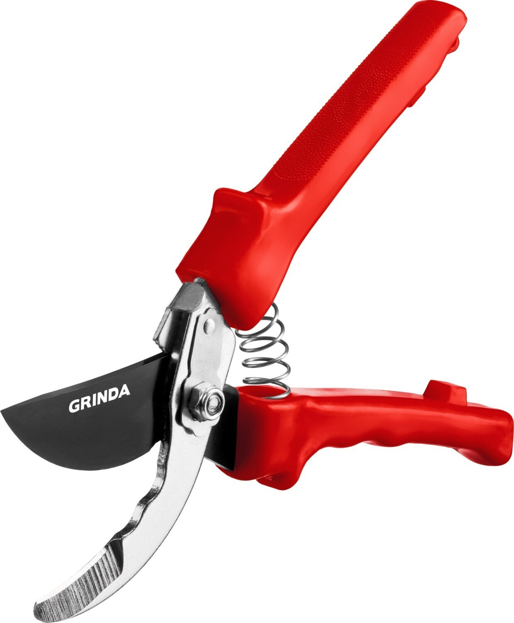 GRINDA  G-35, 200 мм, закаленные лезвия, тефлоновое покрытие, пластиковые рукоятки, плоскостной секатор (40212)