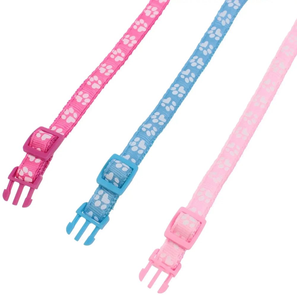 Ошейник с колокольчиком 1*19-32см «Zoo City-Лапки» микс цветов (минивложение 12шт)✦