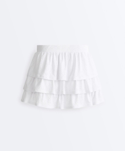 Oysho Короткая юбка Comfortlux с вышивкой, белый